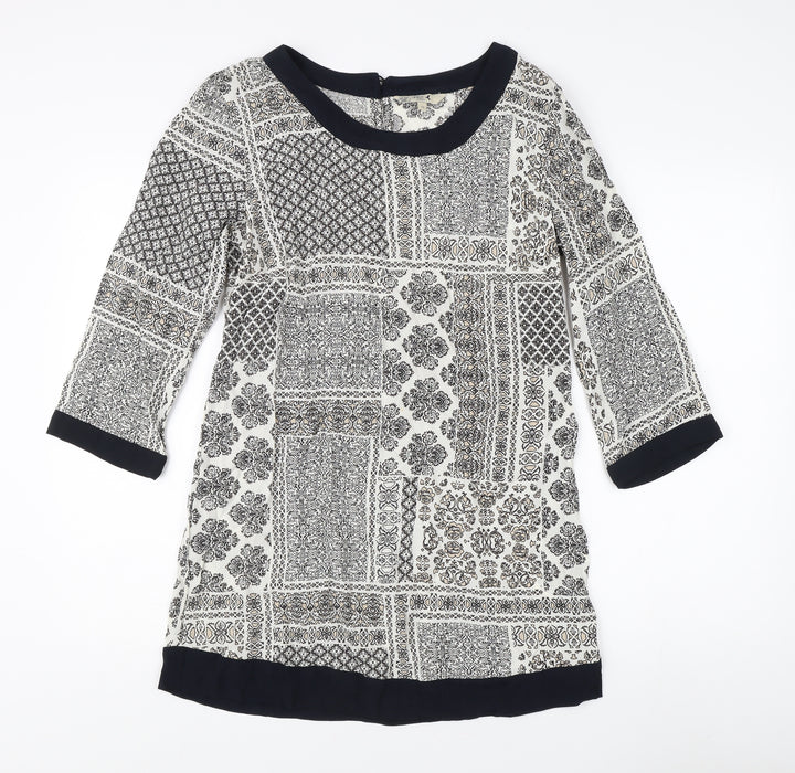 Spirit at M&Co Women's Ivory Geometric Tunic - Size 10