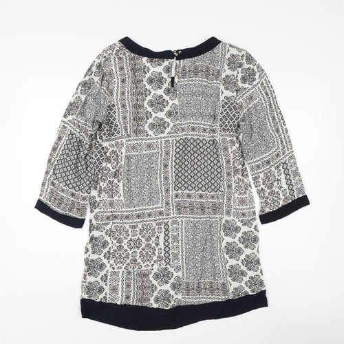 Spirit at M&Co Women's Ivory Geometric Tunic - Size 10