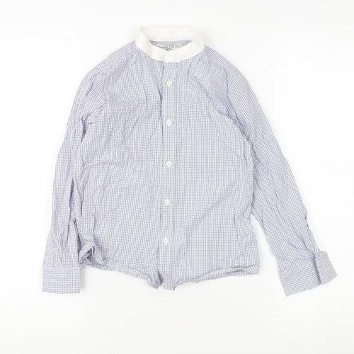 Monsoon Boys White Check Button-Up Shirt 9 Years
