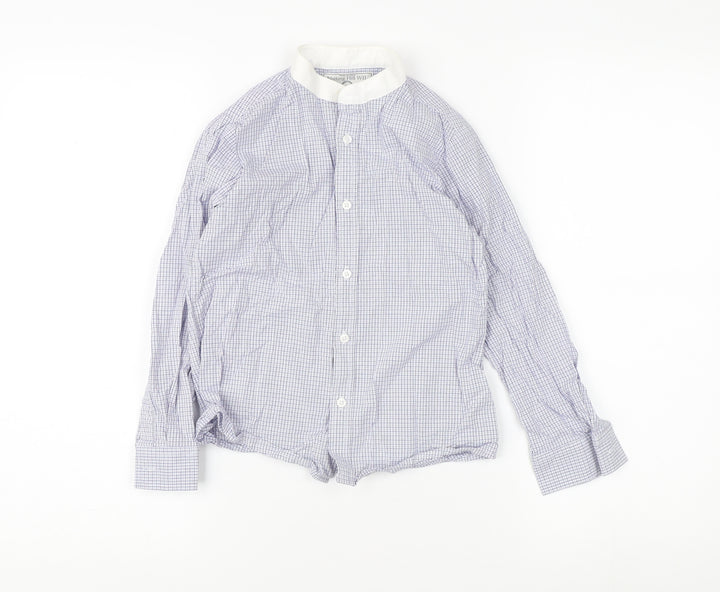 Monsoon Boys White Check Button-Up Shirt 9 Years