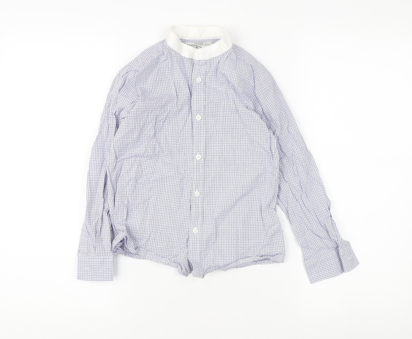 Monsoon Boys White Check Button-Up Shirt 9 Years