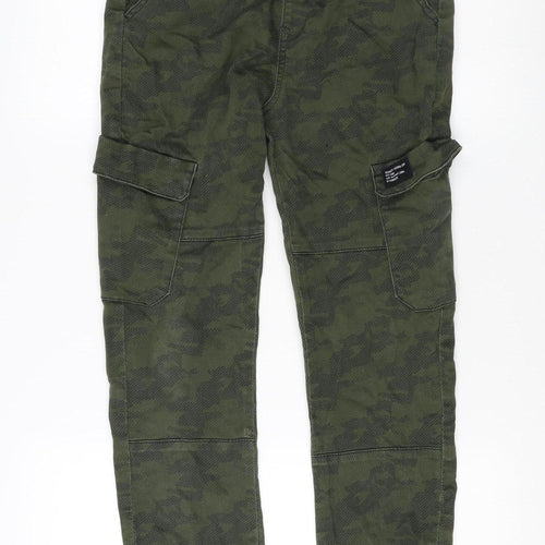Marks and Spencer Boys Green Cargo Trousers, 13-14 Years