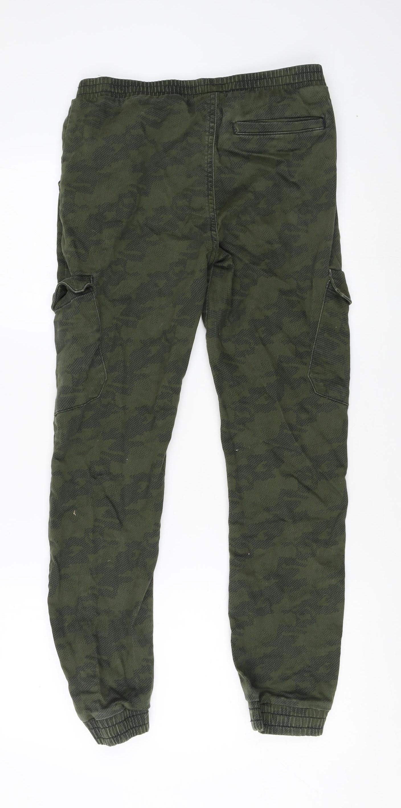 Marks and Spencer Boys Green Cargo Trousers, 13-14 Years