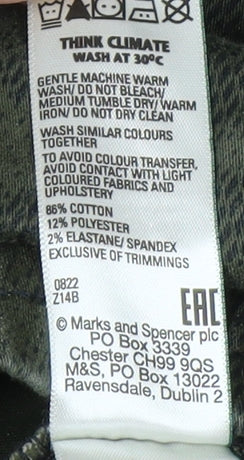 Marks and Spencer Boys Green Cargo Trousers, 13-14 Years