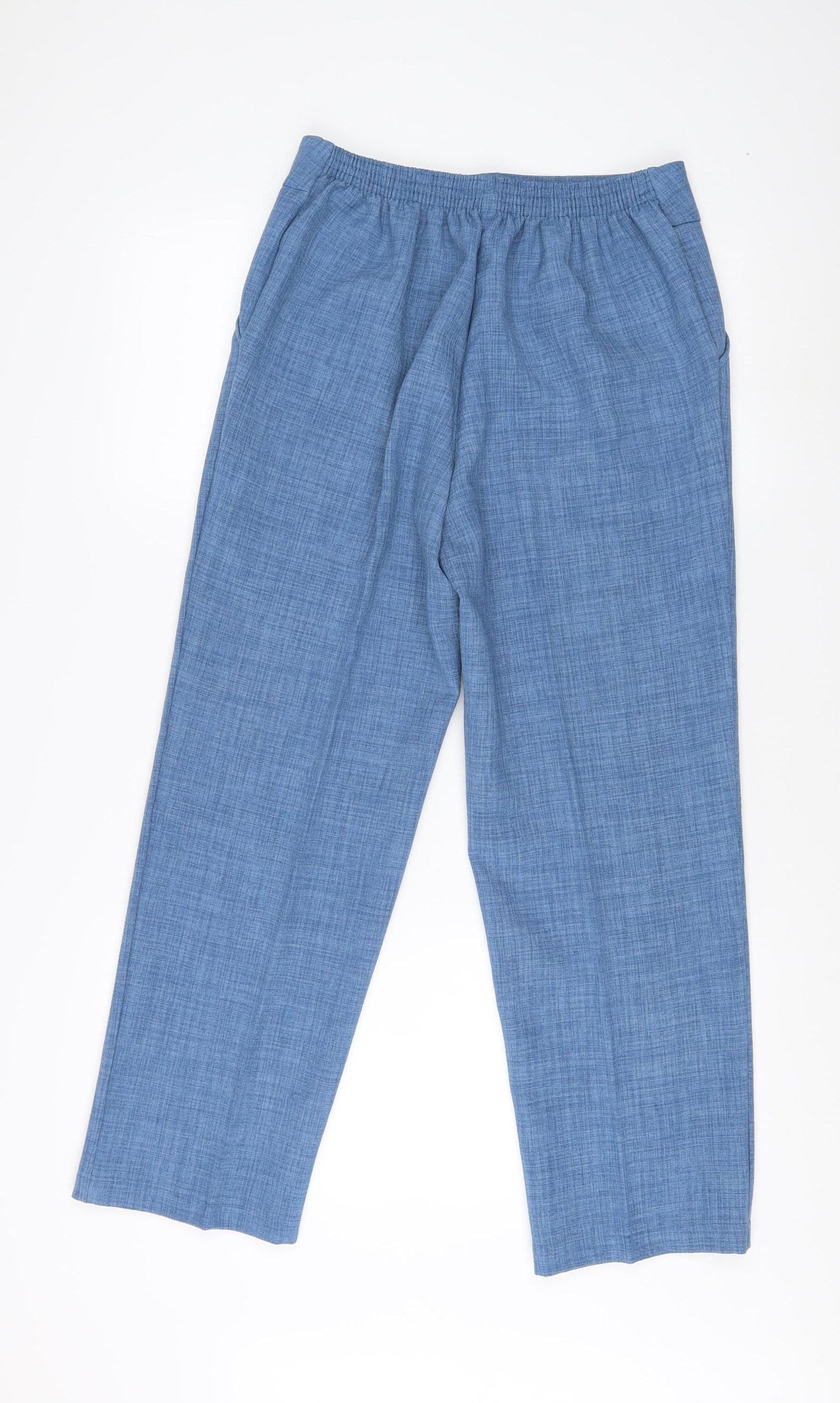 David Nieper Women's Blue Straight Trousers Size 12