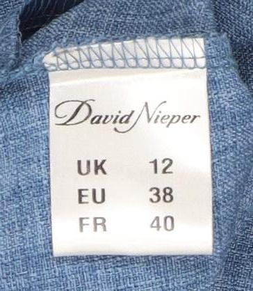 David Nieper Women's Blue Straight Trousers Size 12