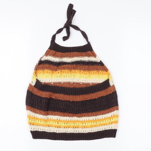 Superior Sweater Knit Halter Tank Women Multicoloured Size 12