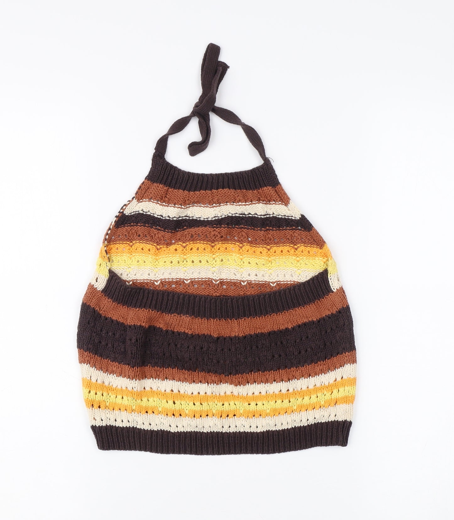 Superior Sweater Knit Halter Tank Women Multicoloured Size 12