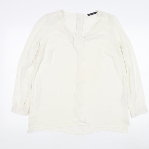 Marks and Spencer Women's Ivory V-Neck Top Size 16