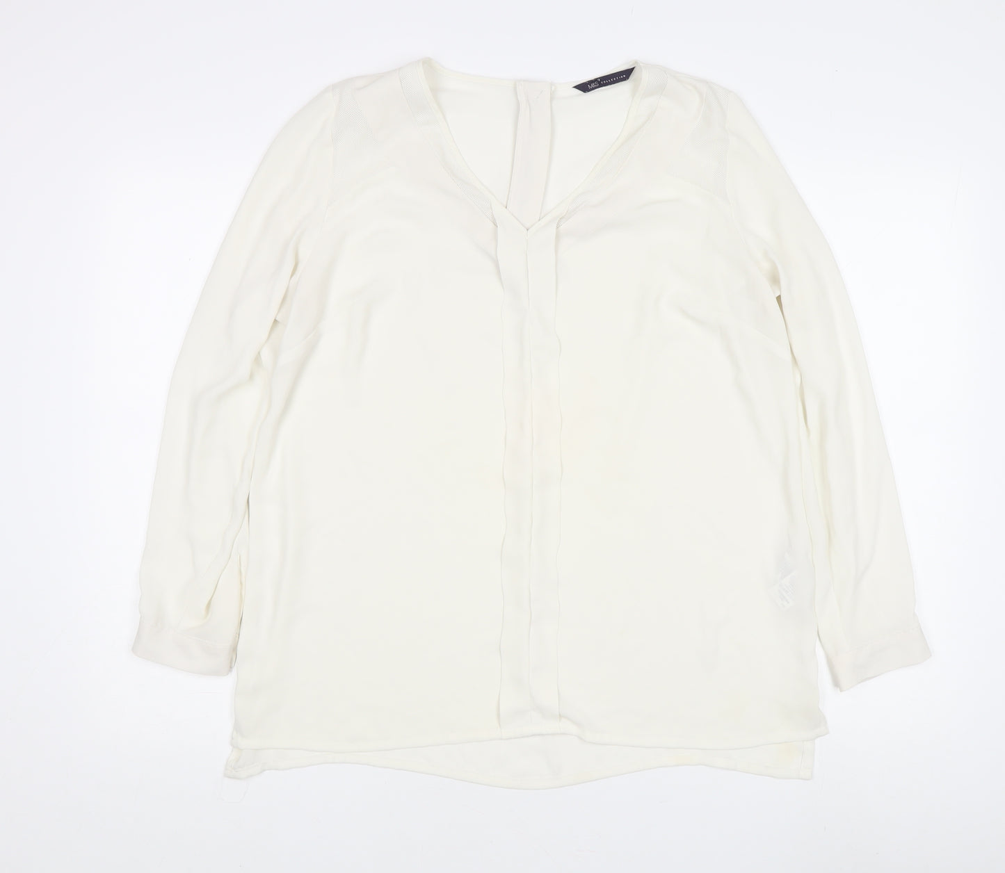 Marks and Spencer Women's Ivory V-Neck Top Size 16