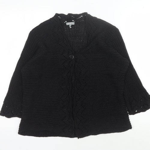 Per Una Women’s Black Cardigan, L, 3/4 Sleeve Knit