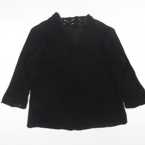 Per Una Women’s Black Cardigan, L, 3/4 Sleeve Knit