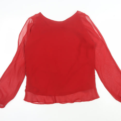 Dorothy Perkins Women's Red Blouse, Size 12, Long Sleeve