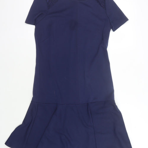 M&Co Women's Blue Short Sleeve Dress Size 12