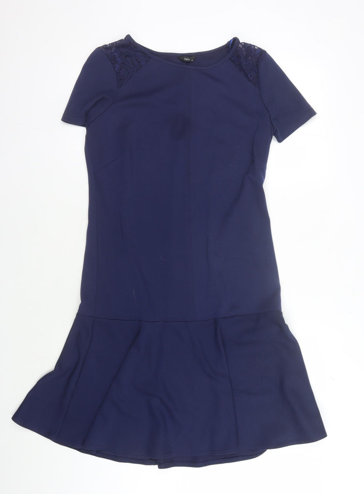 M&Co Women's Blue Short Sleeve Dress Size 12