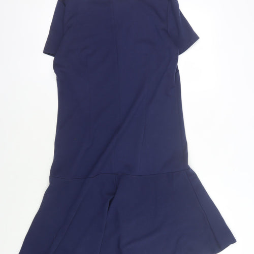 M&Co Women's Blue Short Sleeve Dress Size 12