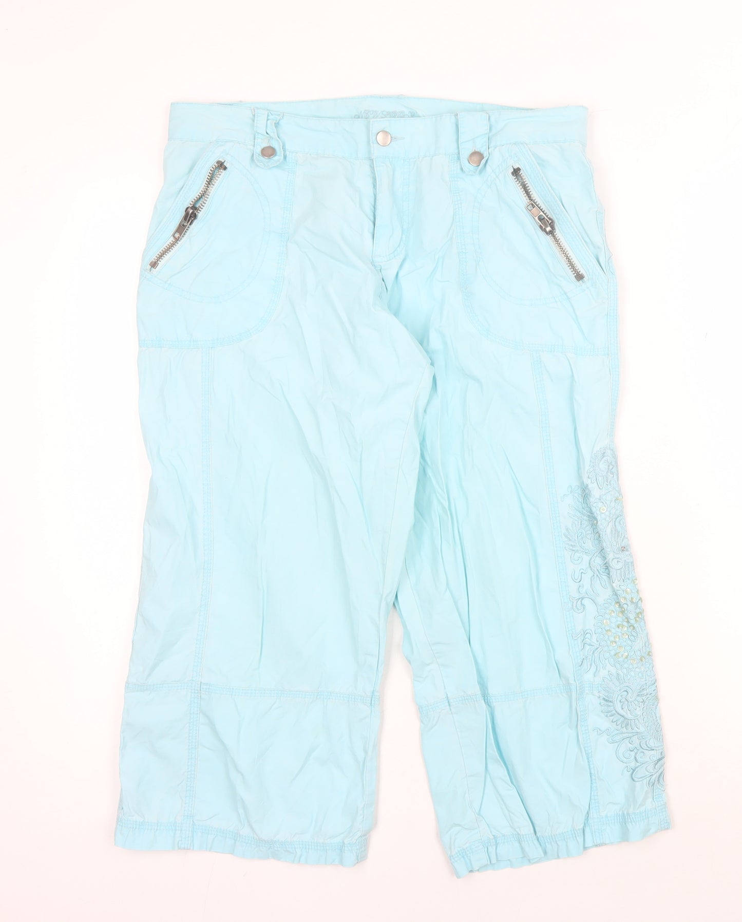 New Look Women’s Blue Cargo Trousers Size 12