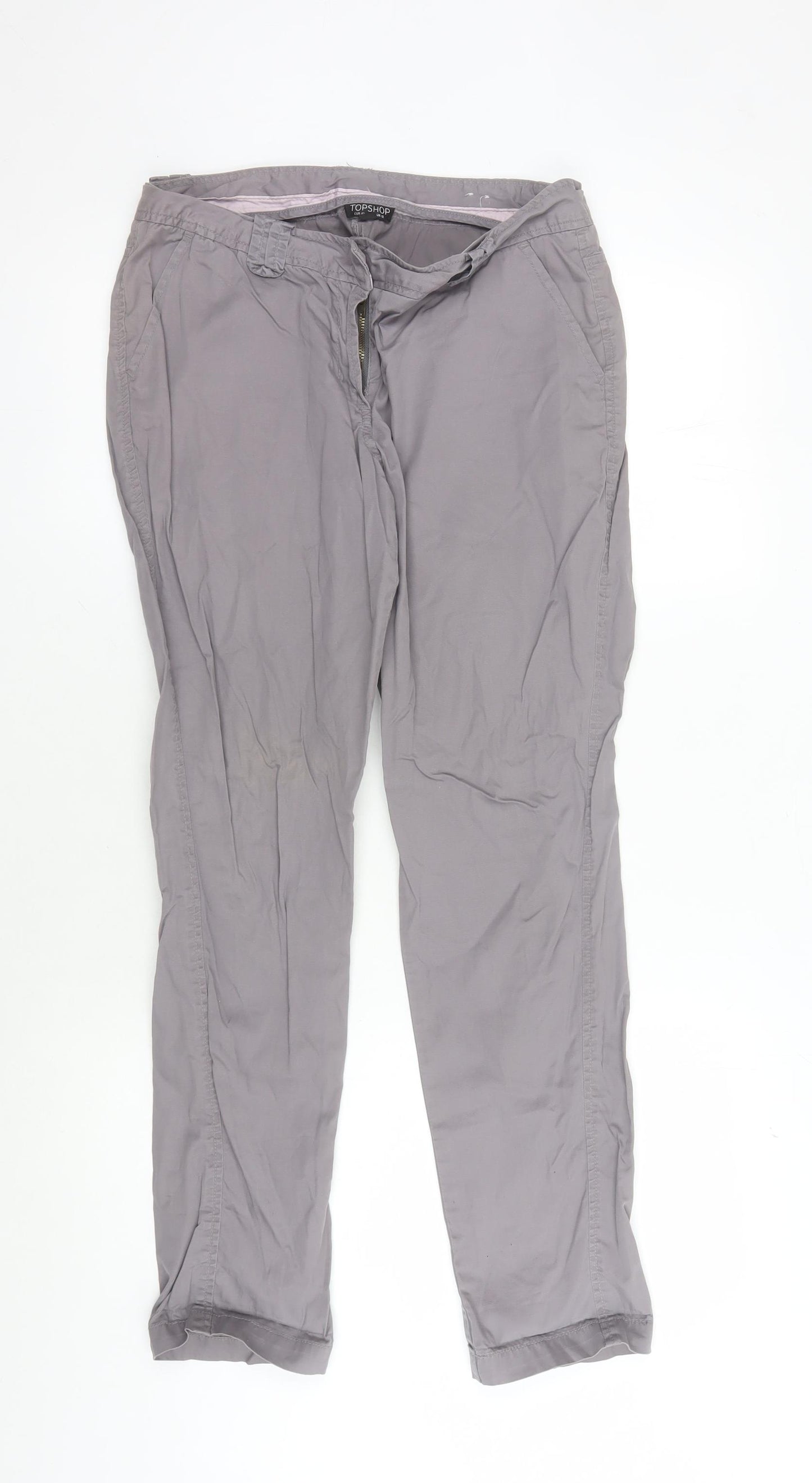 Topshop Women's Grey Cargo Trousers Size 12
