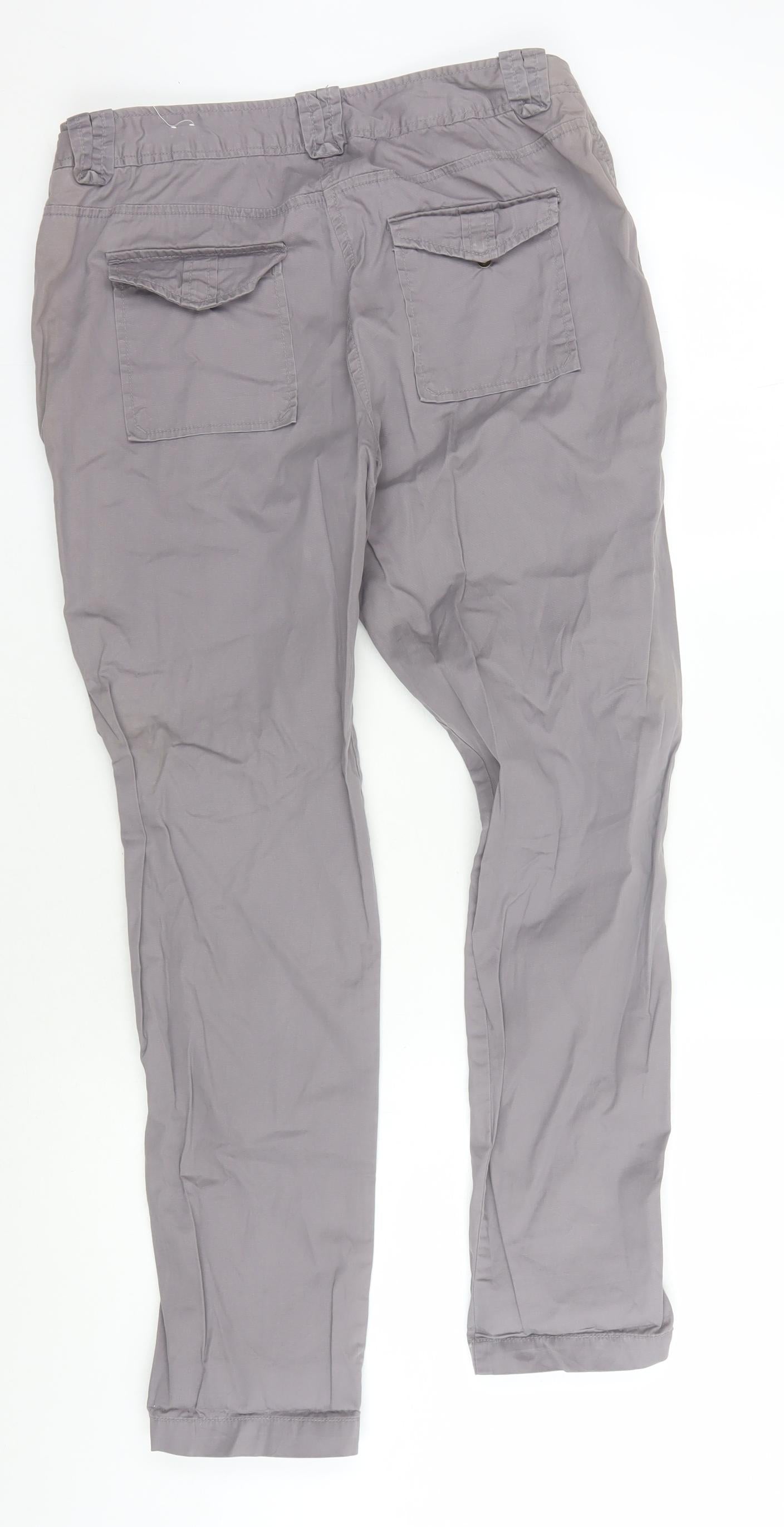 Topshop Women's Grey Cargo Trousers Size 12