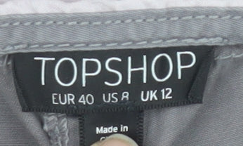 Topshop Women's Grey Cargo Trousers Size 12