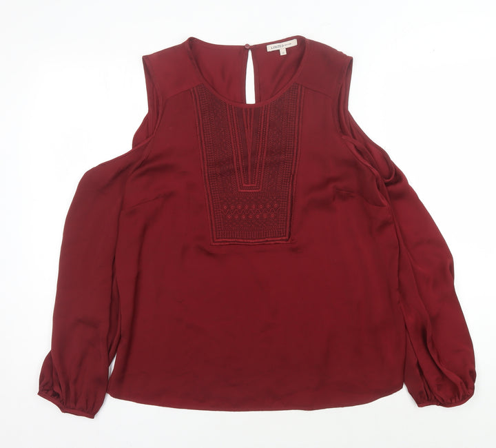 Marks and Spencer Women's Red Embroidered Blouse Size 12