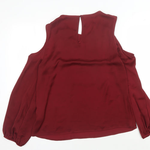 Marks and Spencer Women's Red Embroidered Blouse Size 12