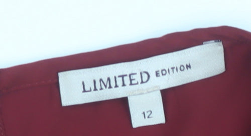 Marks and Spencer Women's Red Embroidered Blouse Size 12