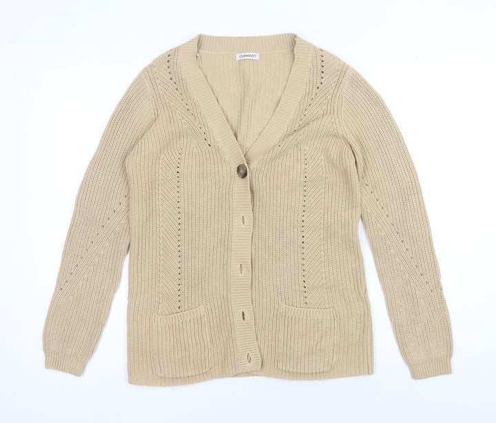 Damart Women's Beige V-Neck Cardigan, Size S