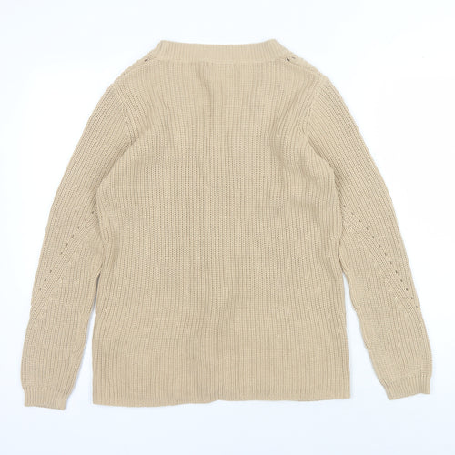 Damart Women's Beige V-Neck Cardigan, Size S