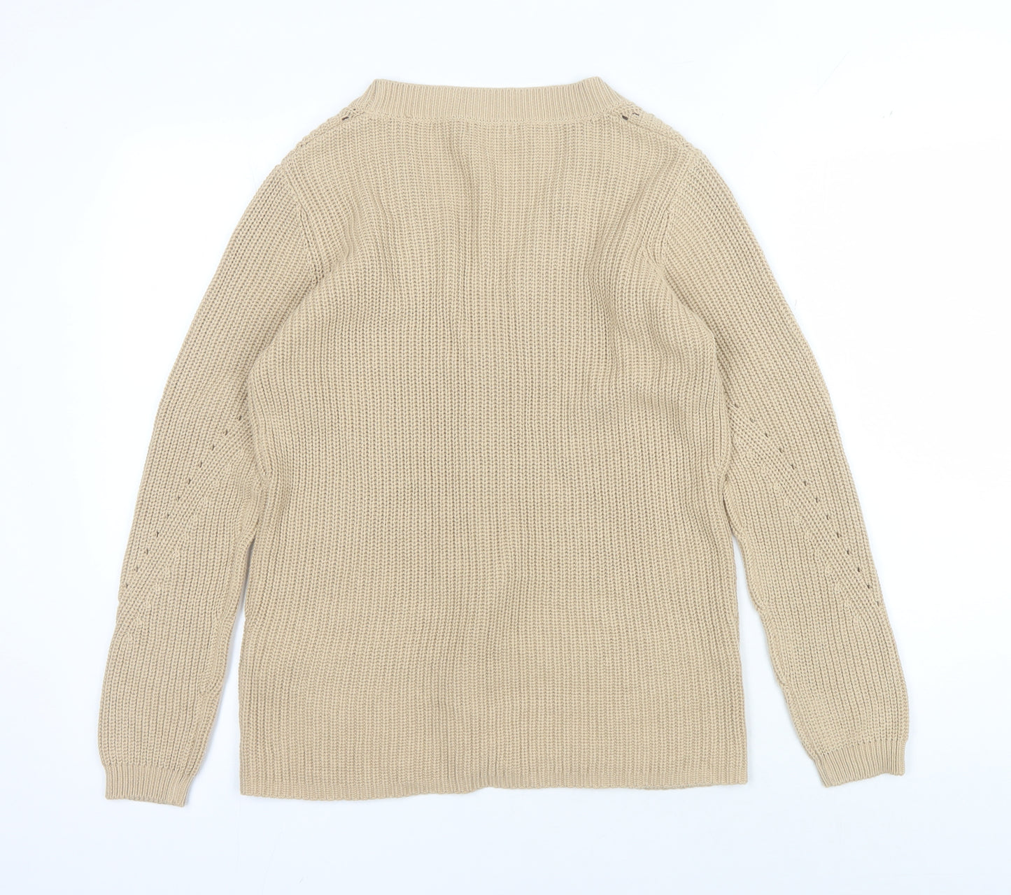 Damart Women's Beige V-Neck Cardigan, Size S