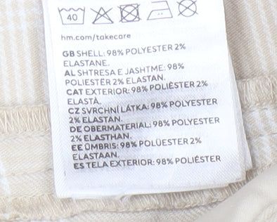 H&M Women Beige Plaid Trousers Size 8