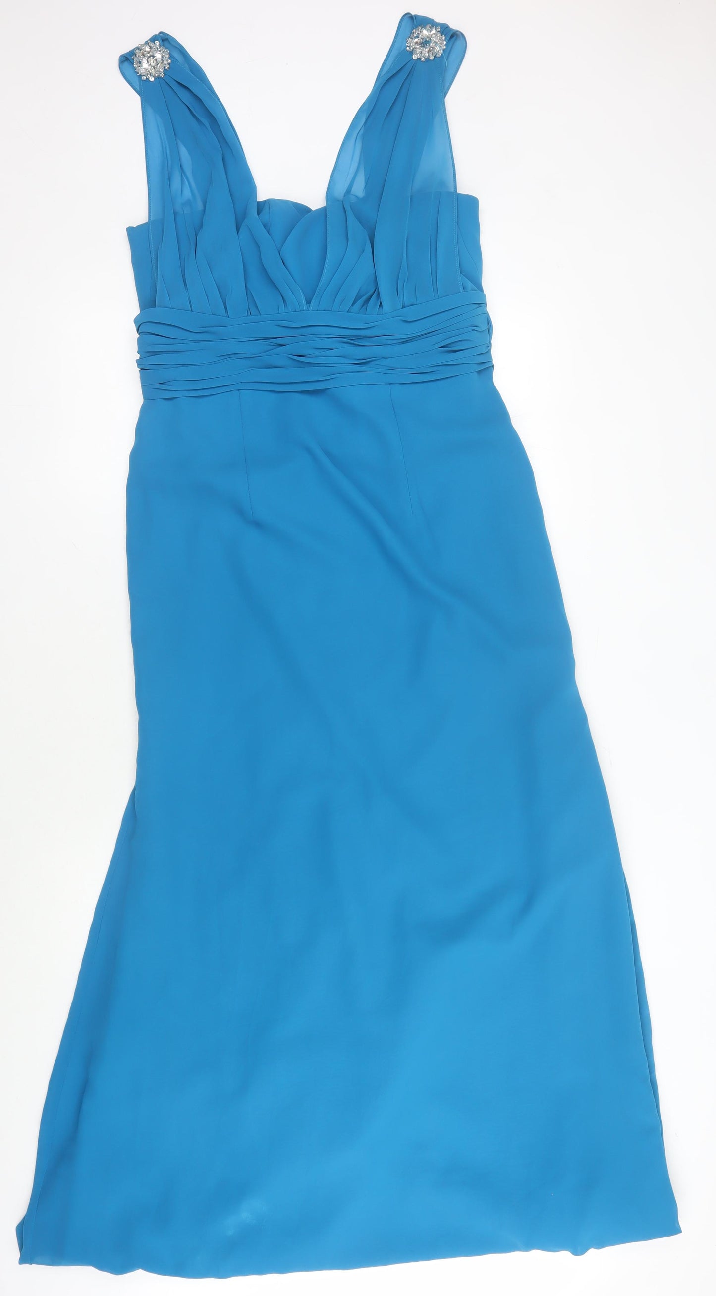 Amanda Wyatt Women's Blue Long Formal Dress Size 16