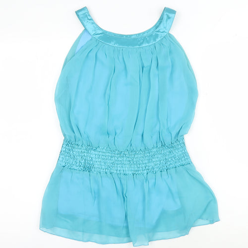 AX Paris Women's Blue Halter Beaded Blouse Size 12