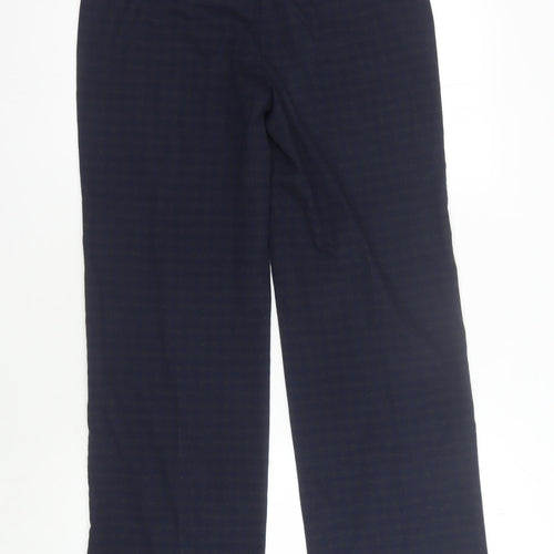Marks and Spencer Women's Blue Check Trousers - Size 10