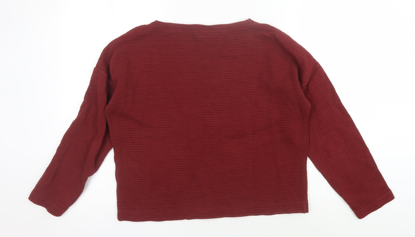 Jaeger Women's Red Long Sleeve Jersey Top, S