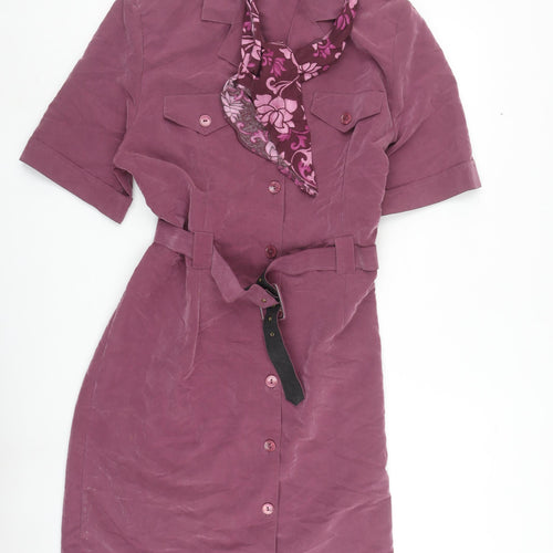 The Collection Women Purple Dress Size 16 Belted Casual