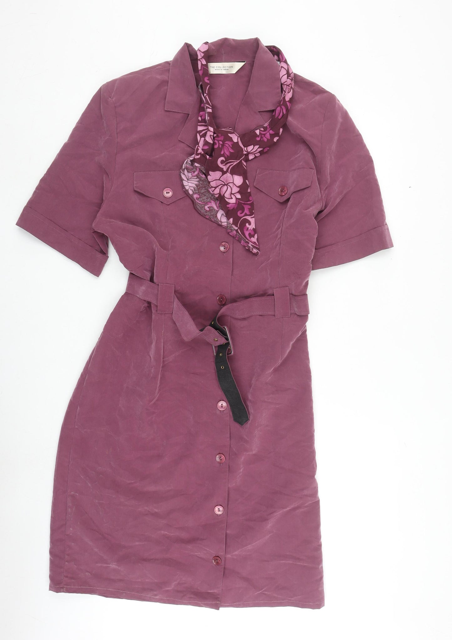 The Collection Women Purple Dress Size 16 Belted Casual