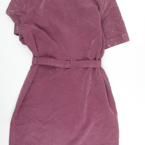 The Collection Women Purple Dress Size 16 Belted Casual