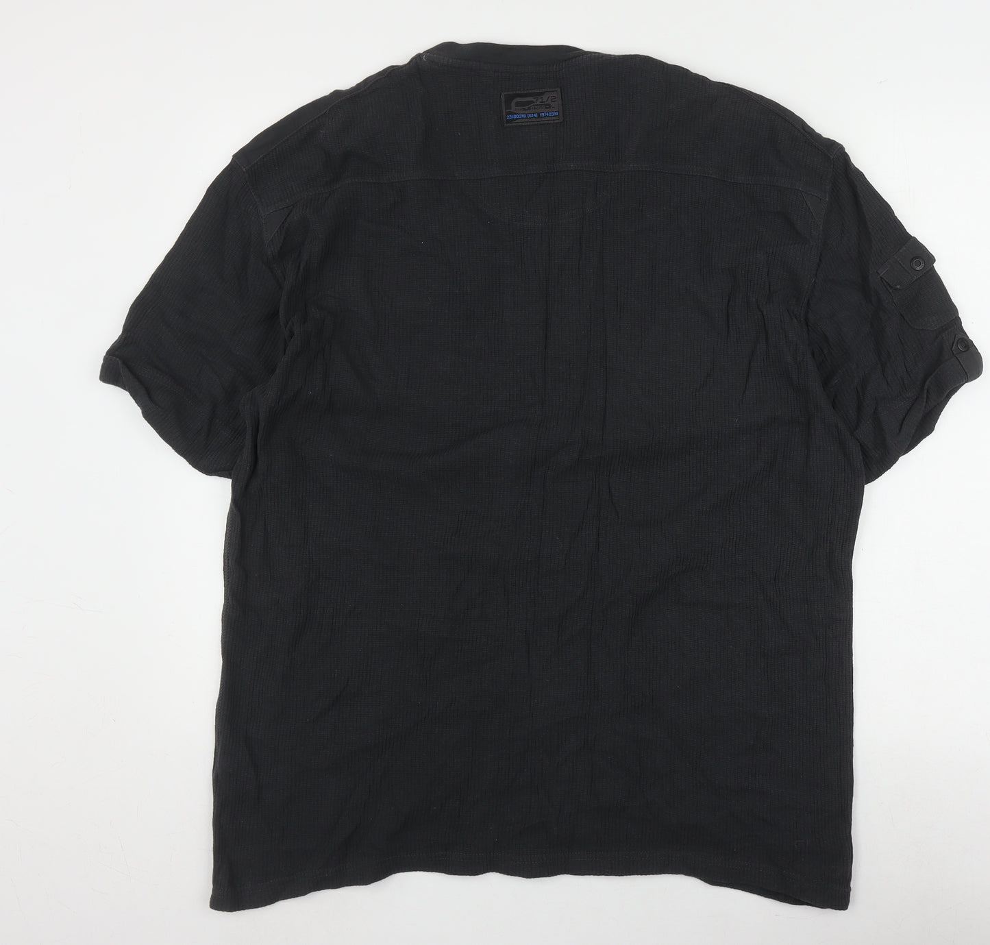 Next Men's Black 2XL Henley T-Shirt