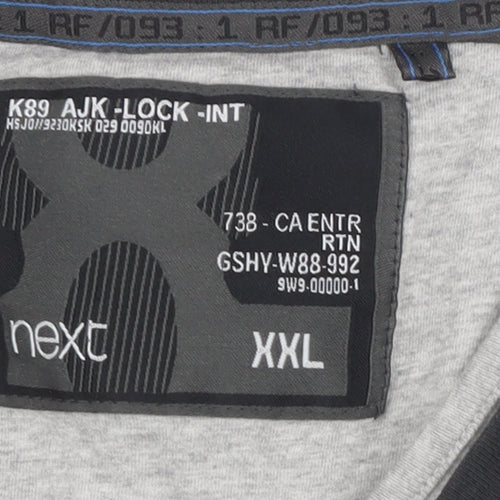 Next Men's Black 2XL Henley T-Shirt