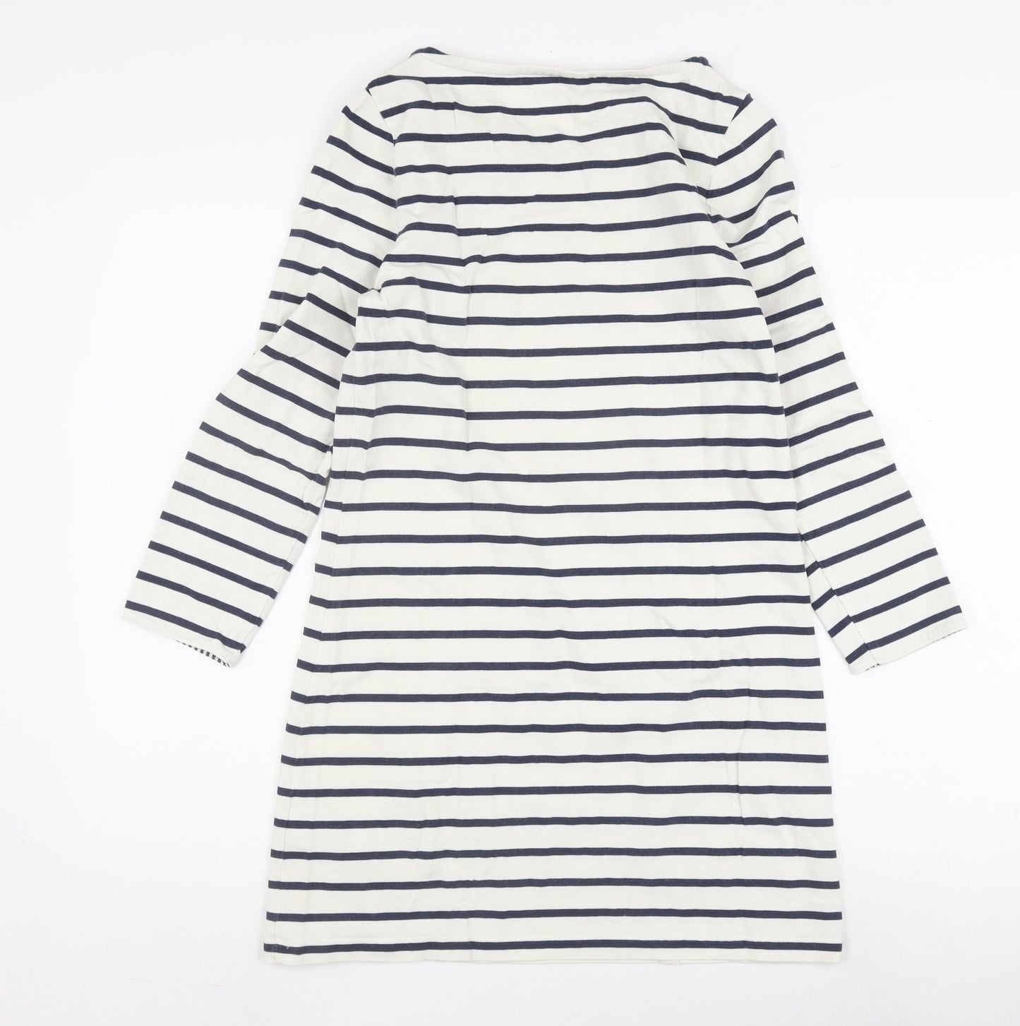 Boden Women's White Striped Shift Dress Size 8
