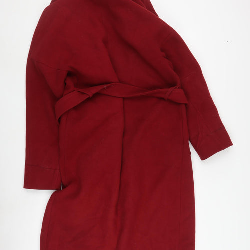 Sezalto Women's Red Long Belted Coat