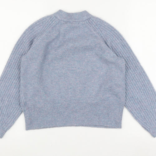 Marks and Spencer Women's Blue Jumper, S, Mock Neck