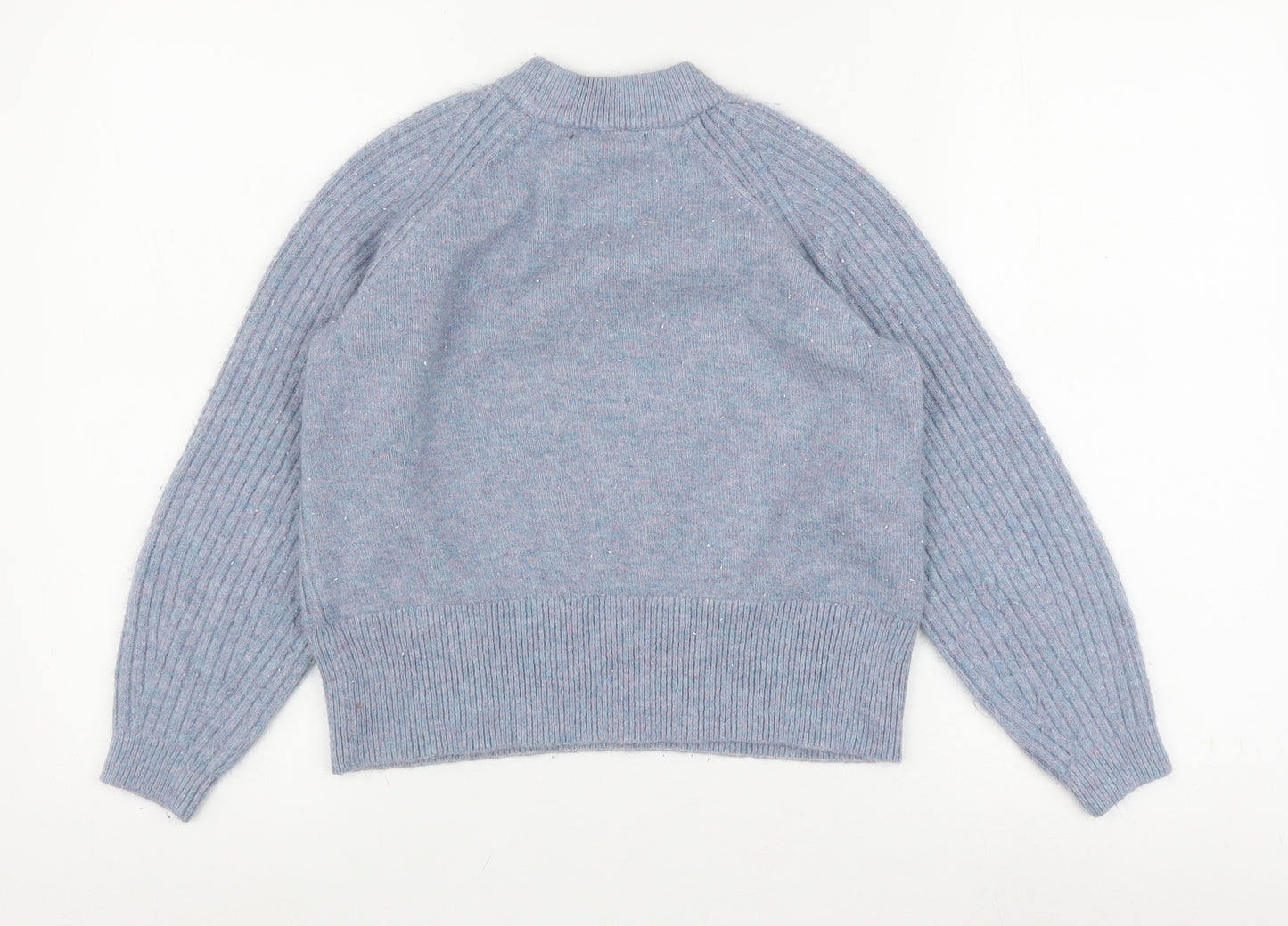 Marks and Spencer Women's Blue Jumper, S, Mock Neck