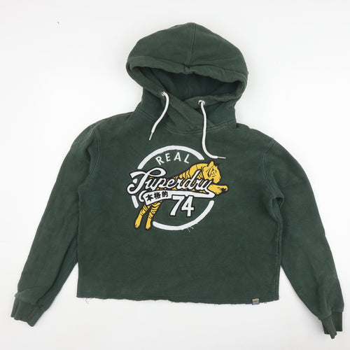 Superdry Women's Green Pullover Hoodie Size 10