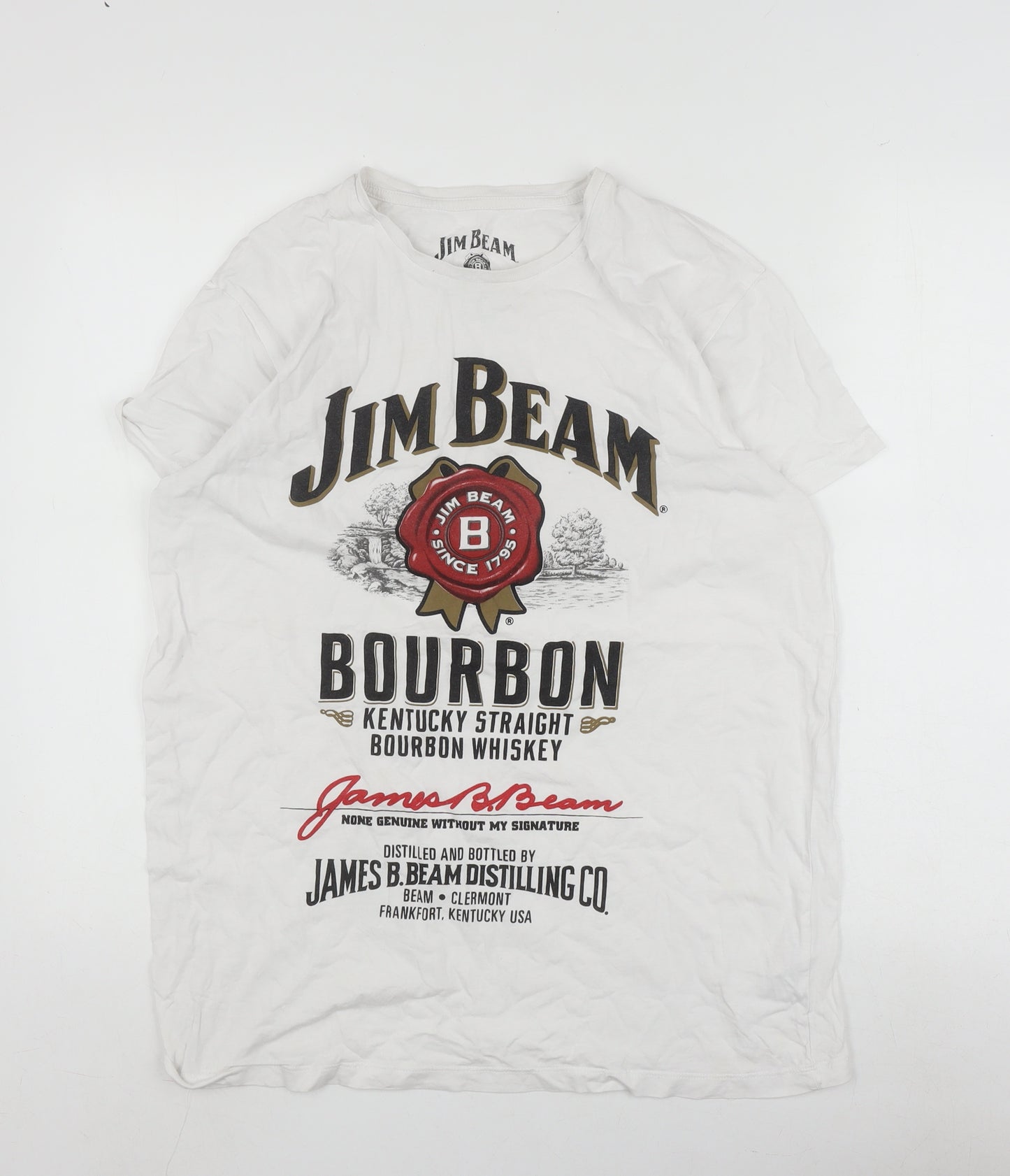 Jim Beam Men's White Graphic T-Shirt Large