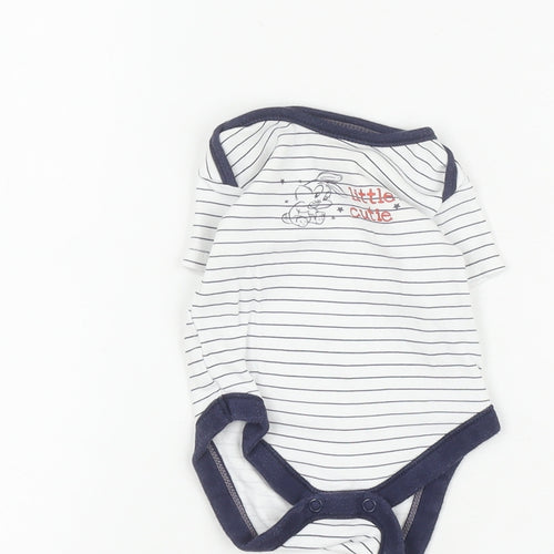 George Unisex White Striped Looney Tunes Babygrow 0-3 Months