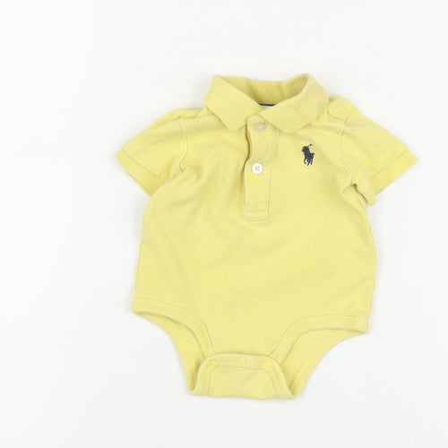 Ralph Lauren Unisex Yellow Babygrow 0-3 Months Short Sleeve