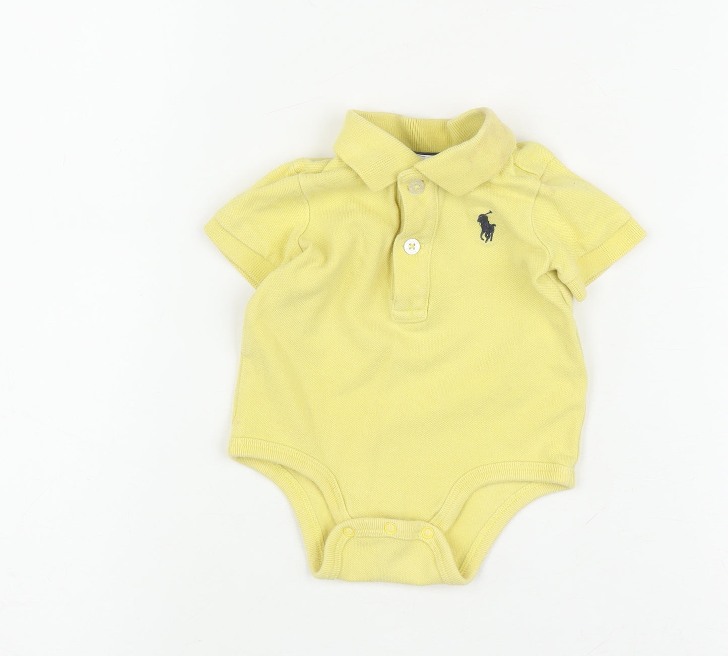 Ralph Lauren Unisex Yellow Babygrow 0-3 Months Short Sleeve
