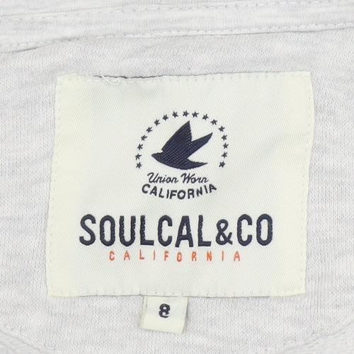 SoulCal&Co Women's Grey Hooded Basic Jacket Size 8